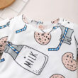 Baby Cookies Milk Pattern Pajamas Romper