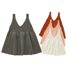 Cotton Mix Knitted Strap Dress Sleeveless