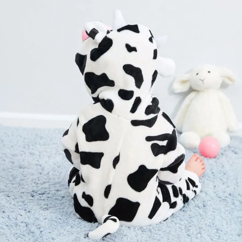 Baby Animal Cow Dressup Hoodie One Piece Jumpsuit Coverall for Boys & Girls - Image 5