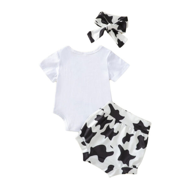 Cow Print Onesie & Cowhide Pattern Shorts MyLoveHoney Baby Clothing
