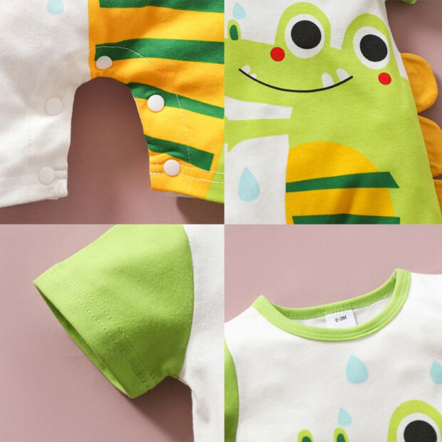 Baby Crocodile Print Pajamas Romper