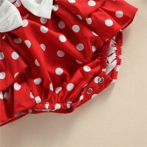 Baby Dotted Suspender Ribbon Dress & Crop Top Outfit
