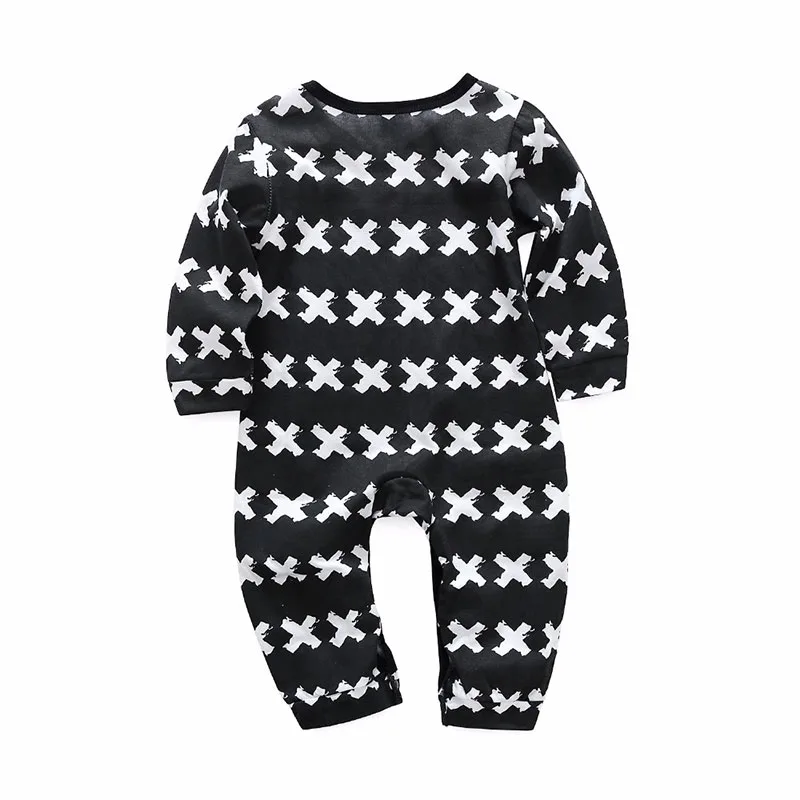Long Sleeves Crosses Print Jumpsuit Playsuit - Image 2