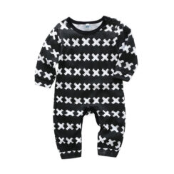 Long Sleeves Crosses Print Jumpsuit Playsuit