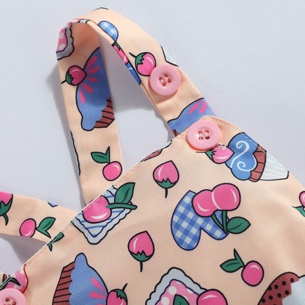 Baby Cupcake Design Open Back Romper for Summer