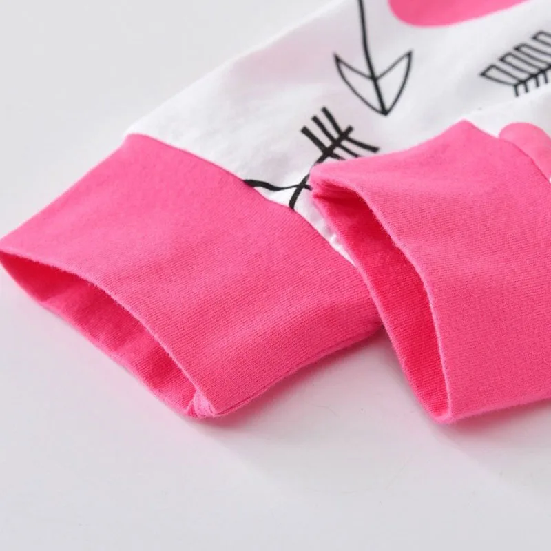 Long Sleeves Cupid Hearts Bodysuit Elastic Pants Beanie Hat - Image 4