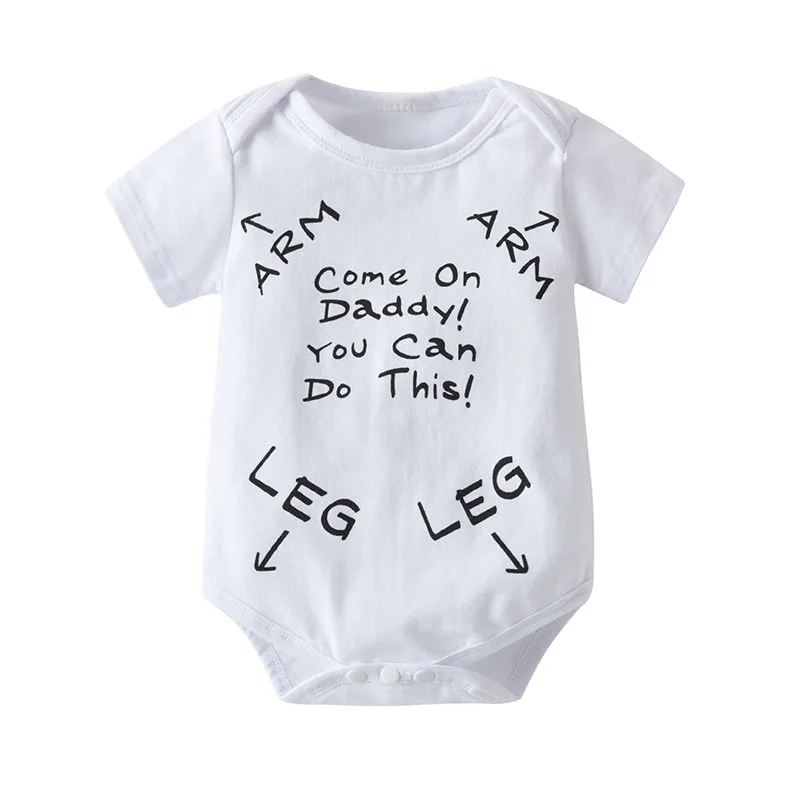 Daddy You Can Do It Quote Bodysuit Short Sleeve