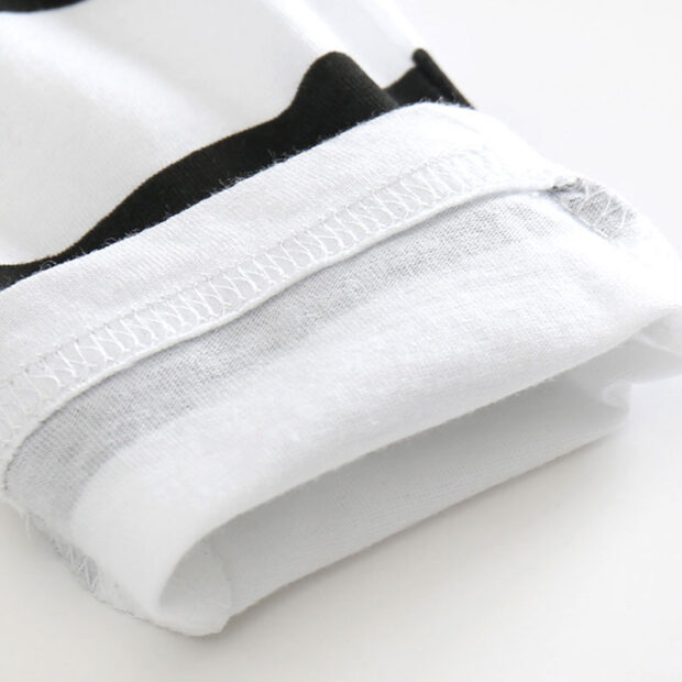 "My Daddy Rocks" Long Sleeves Shirt Black & White Striped Trousers - Image 9