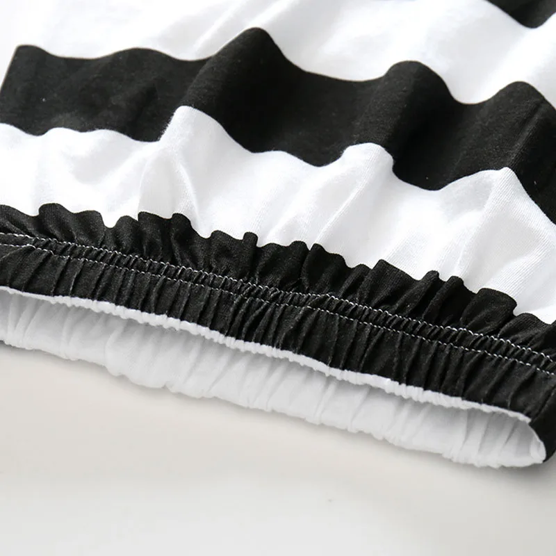 "My Daddy Rocks" Long Sleeves Shirt Black & White Striped Trousers - Image 8