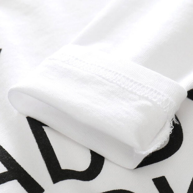 "My Daddy Rocks" Long Sleeves Shirt Black & White Striped Trousers - Image 5