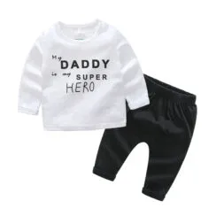 My Daddy is Super Hero Mid Sleeve Sweater Harem Pants