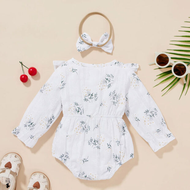 Baby Daisy Flower Pattern Romper