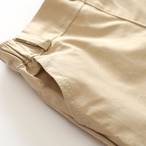 Stripe Collar Shirt Bodysuit with Khaki Shorts - Image 12
