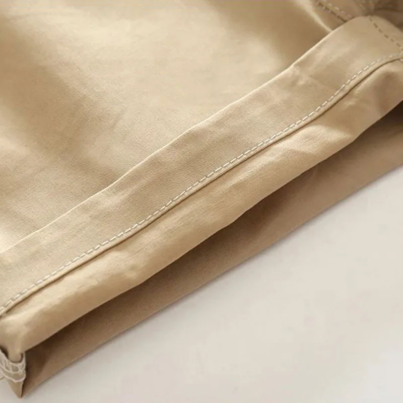 Stripe Collar Shirt Bodysuit with Khaki Shorts - Image 14