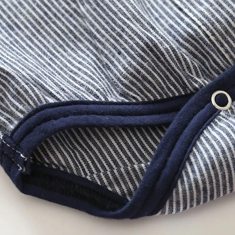 Stripe Collar Shirt Bodysuit with Khaki Shorts - Image 7