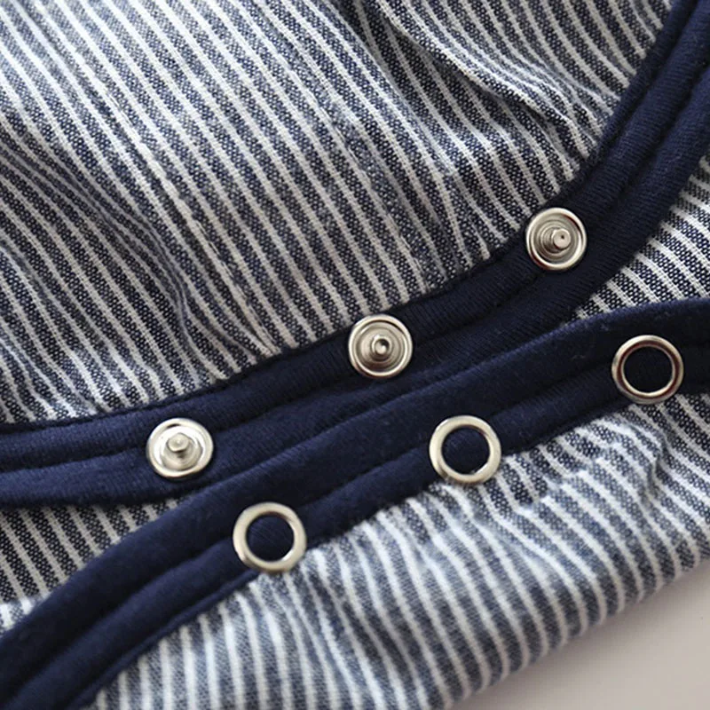 Stripe Collar Shirt Bodysuit with Khaki Shorts - Image 8