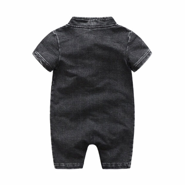Short Sleeves Button Denim Colored Bodysuit Clothes - Image 2