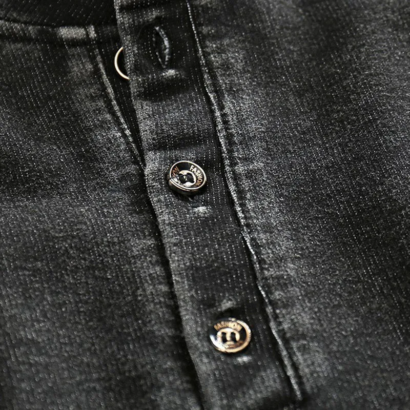 Short Sleeves Button Denim Colored Bodysuit Clothes - Image 5