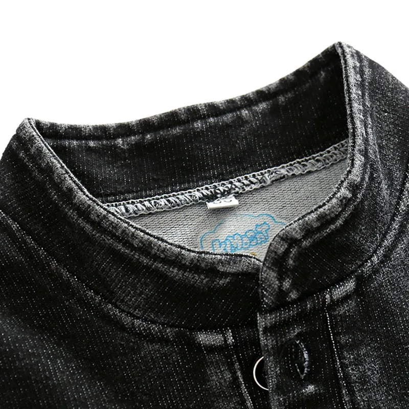 Short Sleeves Button Denim Colored Bodysuit Clothes - Image 3