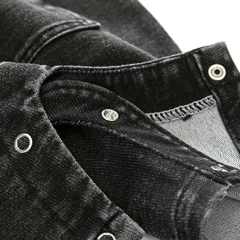 Short Sleeves Button Denim Colored Bodysuit Clothes - Image 8