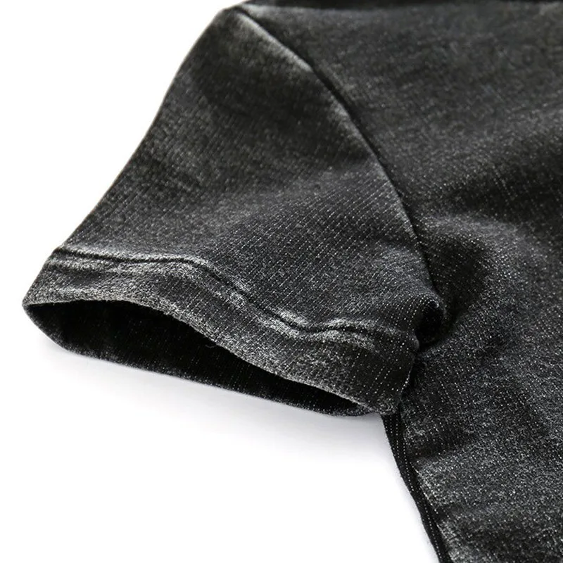 Short Sleeves Button Denim Colored Bodysuit Clothes - Image 6