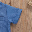 Baby Denim Mandarin Button Up Shirt & Shorts