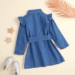 Baby Denim Shirtdress with Ribbon Belt