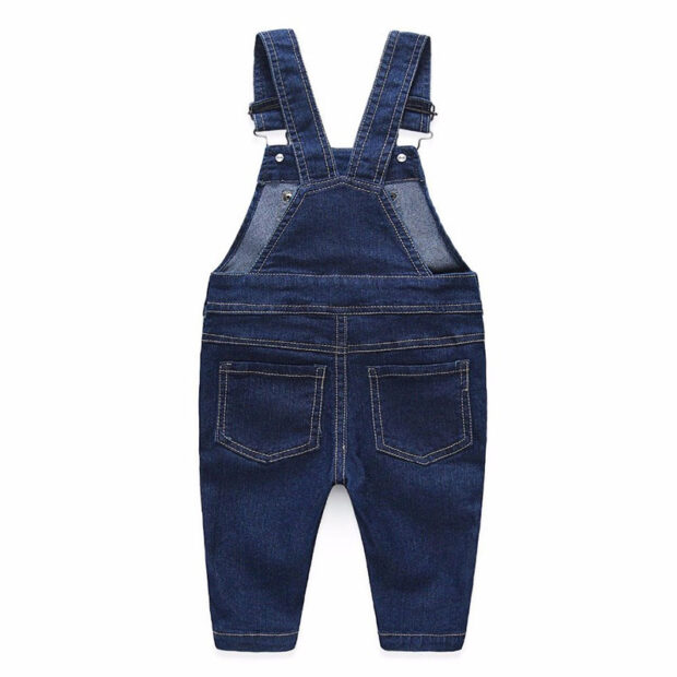 Baby Boy's & Girl's Denim Suspenders Overall and Striped Shirt Long Sleeve - Image 7