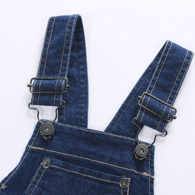Baby Boy's & Girl's Denim Suspenders Overall and Striped Shirt Long Sleeve - Image 8