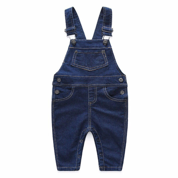 Baby Boy's & Girl's Denim Suspenders Overall and Striped Shirt Long Sleeve - Image 6