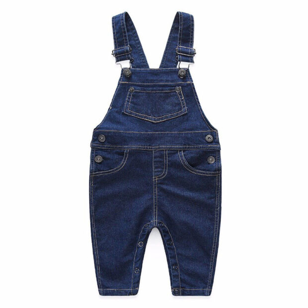 Baby Denim Suspenders & Stripe Top