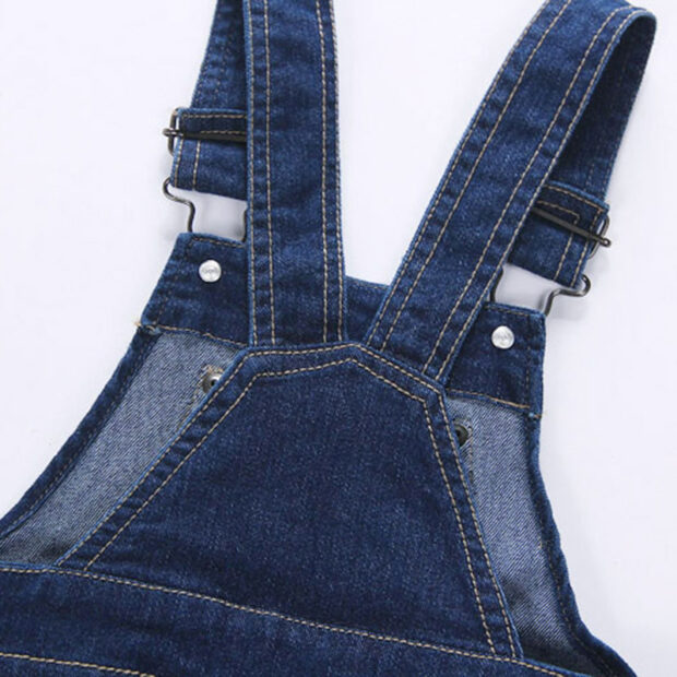 Baby Boy's & Girl's Denim Suspenders Overall and Striped Shirt Long Sleeve - Image 9