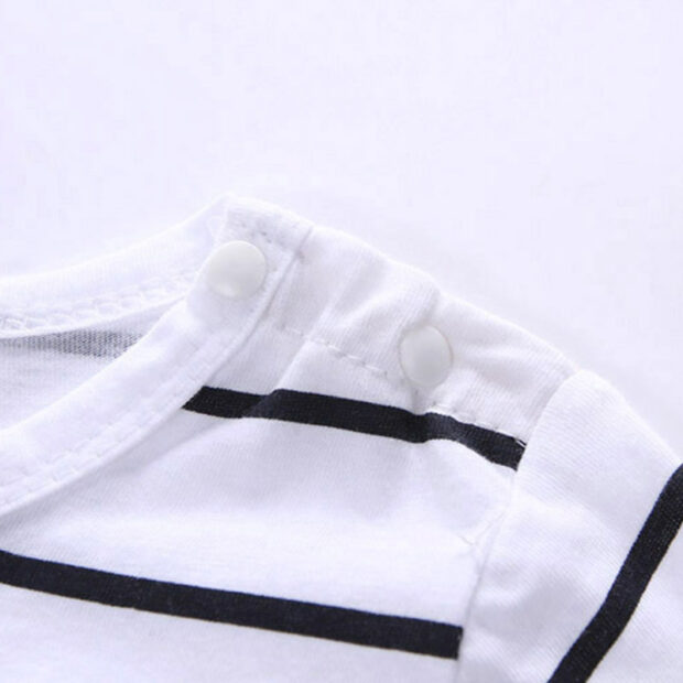 Baby Boy's & Girl's Denim Suspenders Overall and Striped Shirt Long Sleeve - Image 3