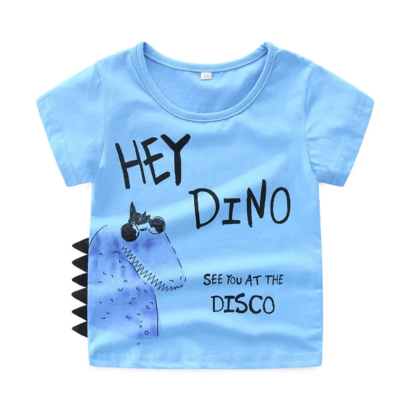 Baby Dino Disco Print T-Shirt & Denim Jeans 2 pcs Set - Image 2