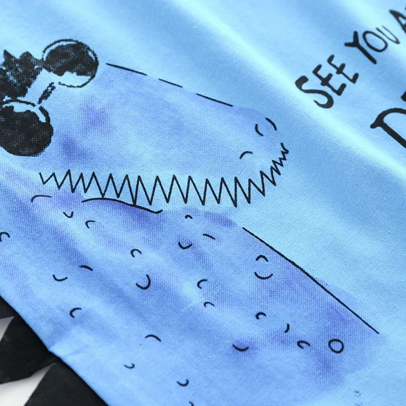 Baby Dino Disco Print T-Shirt & Denim Jeans 2 pcs Set - Image 4