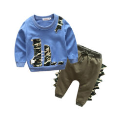 Dino Embroidery Dress-up Sweater Jumpsuit Trackpants
