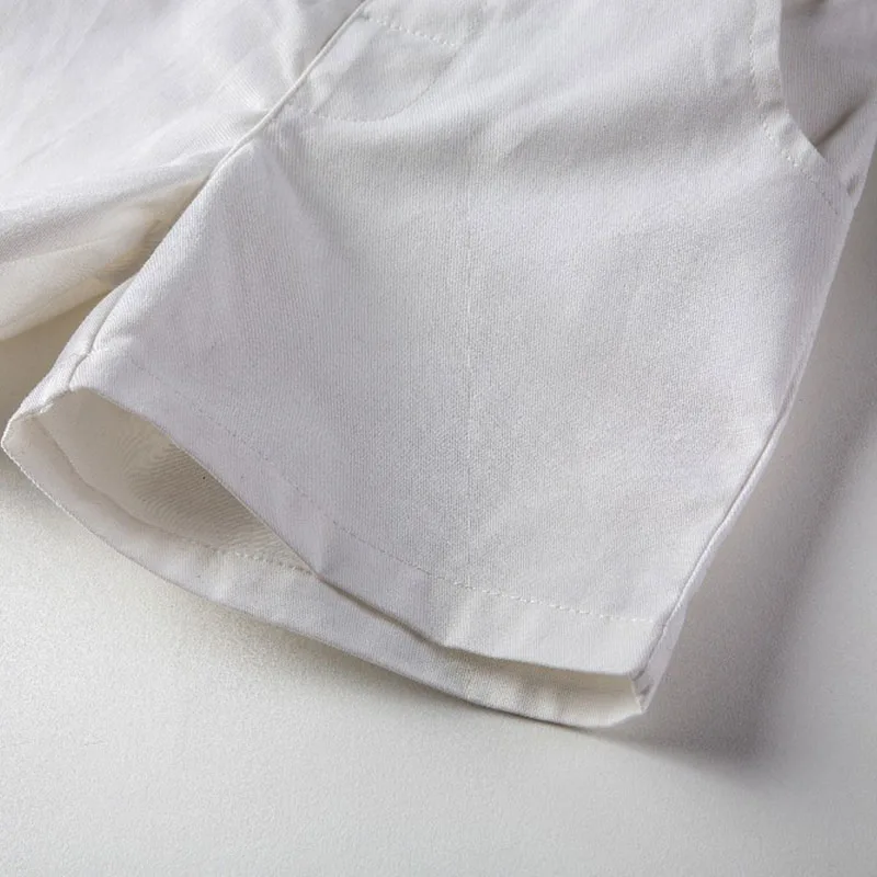 Toddler Dinosaur Print Button Up Shirt & Suspenders Shorts Short Sleeve with Bow Tie - Image 4