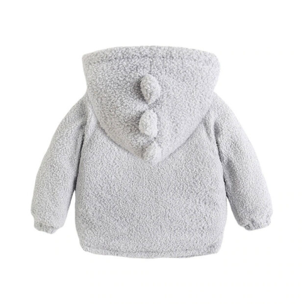 Dinosaur Warm Hooded Fleece Jacket Long Sleeve - Image 2