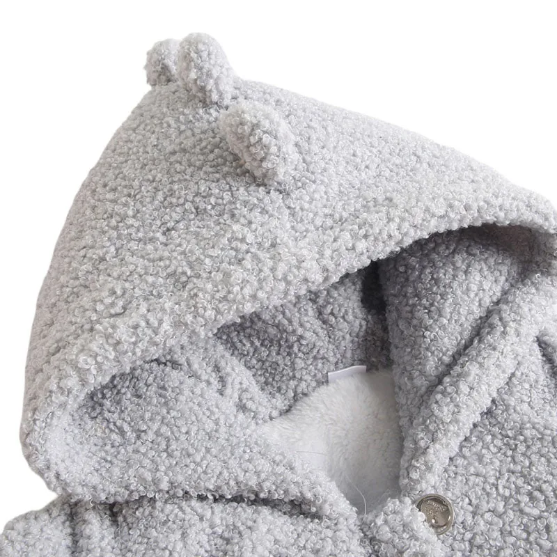 Dinosaur Warm Hooded Fleece Jacket Long Sleeve - Image 3