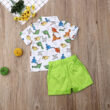 Baby Dinosaur Print Button Shirt & Shorts