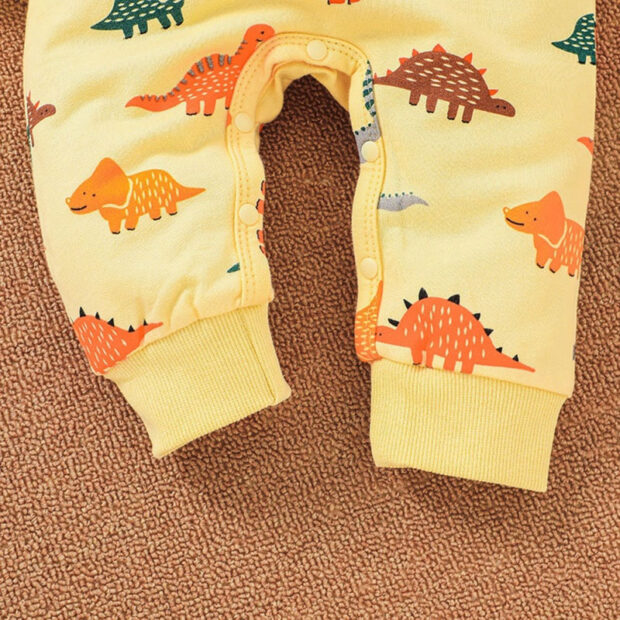 Baby Dinosaur Print Variable Romper with Cap