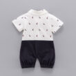 Baby Dolphin Print Polo Suspender Romper