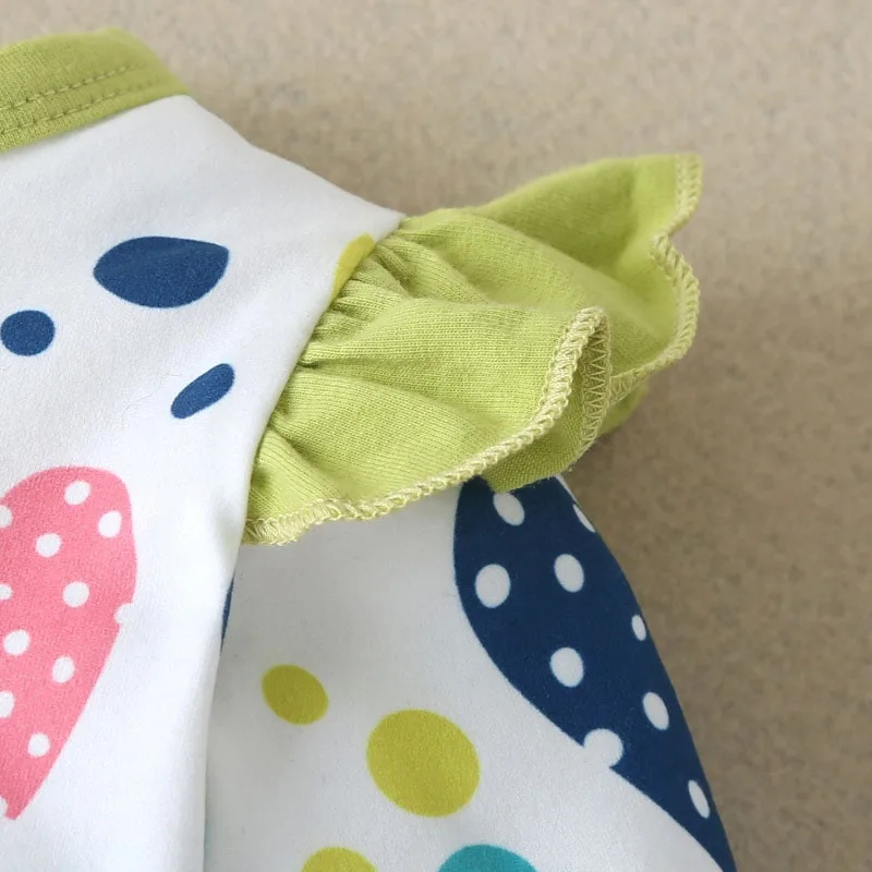 Dotted Hearts Pattern Pajamas Romper Long Sleeve - Image 4