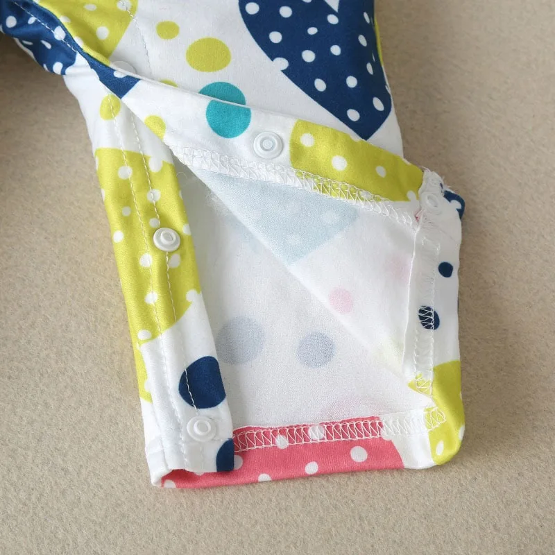 Dotted Hearts Pattern Pajamas Romper Long Sleeve - Image 5