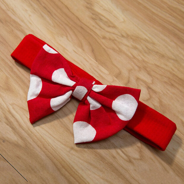 Sleeveless Dotted Pattern Suspender Romper with Matching Headband - Image 2