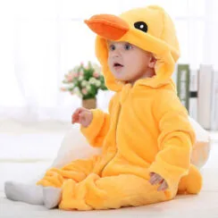 Animal Duck Long Sleeves Zipper Hooded Jumpsuit Costume