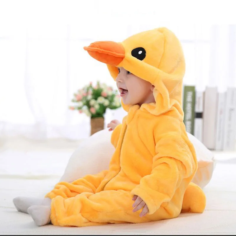 Animal Duck Long Sleeves Zipper Hooded Jumpsuit Costume - Image 2