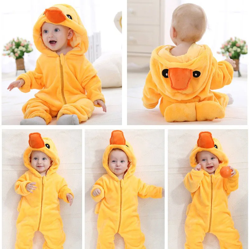 Animal Duck Long Sleeves Zipper Hooded Jumpsuit Costume - Image 3