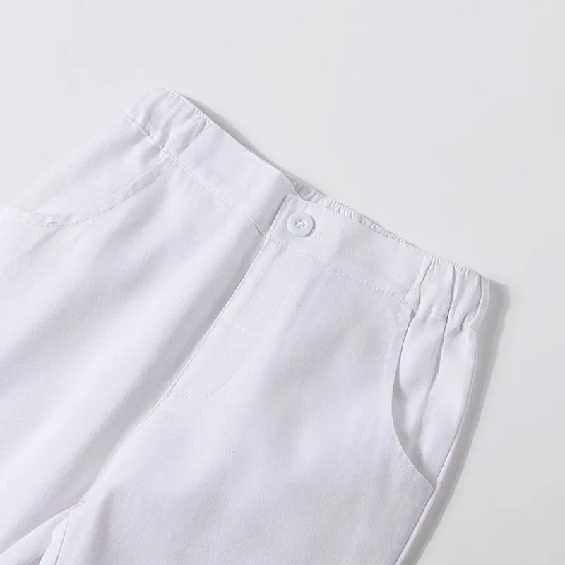 Baby Boy Embroidery Tucked Button Shirt, Elastic Pants 2 pcs Outfit - Image 7