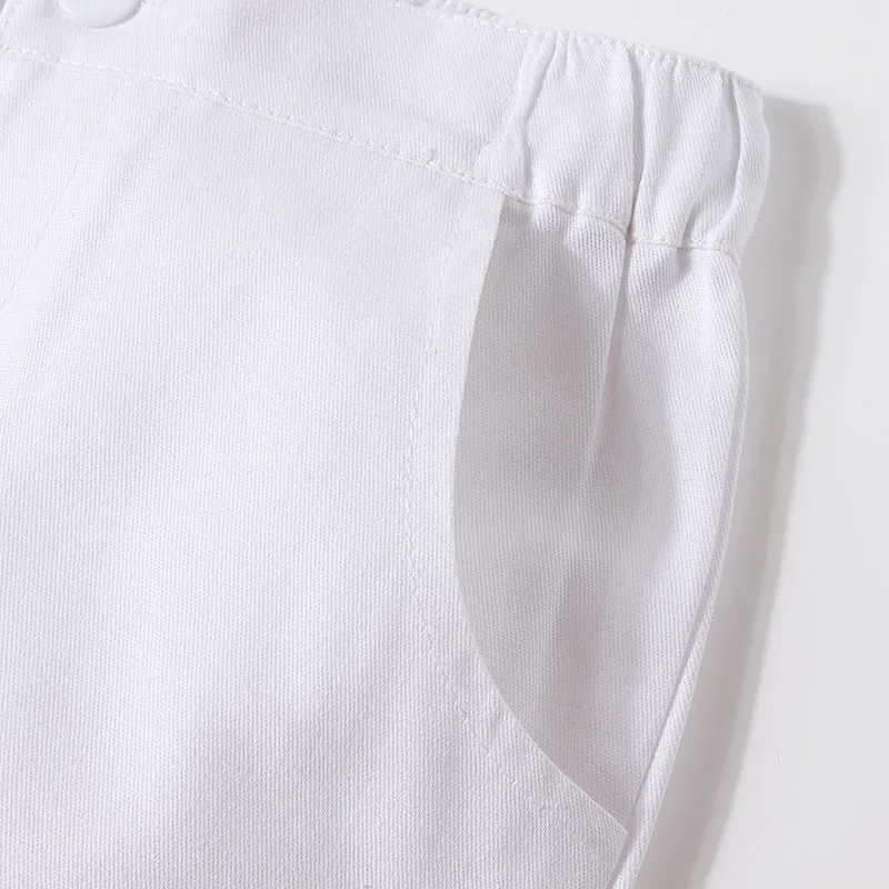 Baby Boy Embroidery Tucked Button Shirt, Elastic Pants 2 pcs Outfit - Image 8